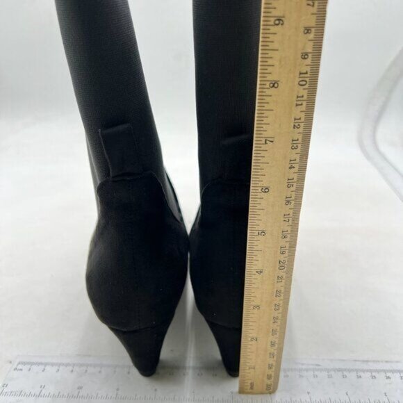 Milooey shoes Women's Square Toe Ankle Boots Low Heel Elastic Chelsea ,Black - Picture 7 of 8